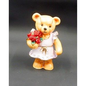 Objet d' Art Roses are Red Teddy Bear Trinket Box Enameled Jeweled Art Form 541